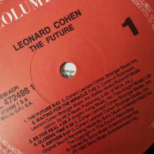 Leonard Cohen The Future vinyl used, Greek edition 1992