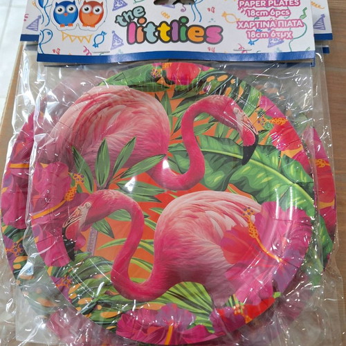 Party supplies new, pack of 12 large plates 23cm, 12 small plates 18cm, 12 cups, 20 flamingo napkins
