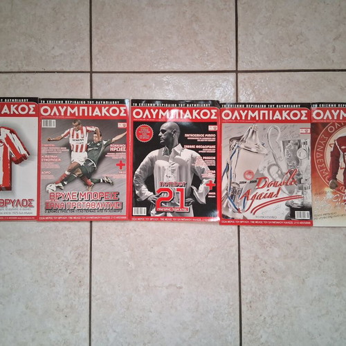 Olympiakos official magazine used, issues 2-78 missing 1,53,54