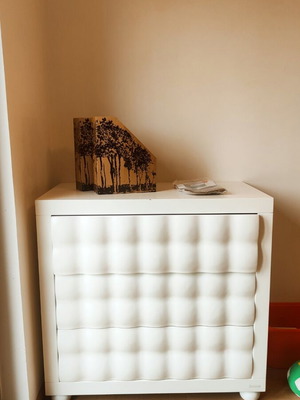 Casababy white wooden dresser like new with 3 spacious drawers
