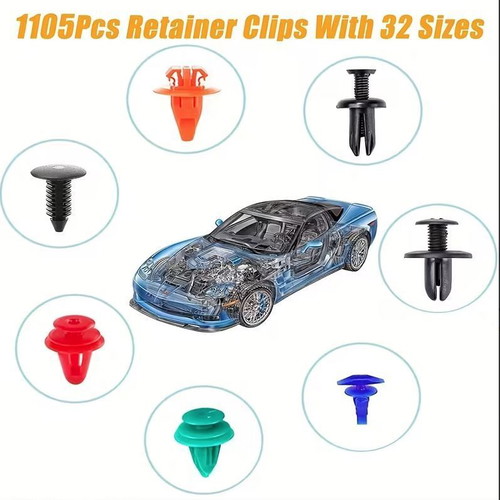 Plastic Car Retainer Clips Set 1240 Pieces Universal Nylon