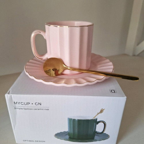 Cup 190ml with saucer and spoon new in original packaging