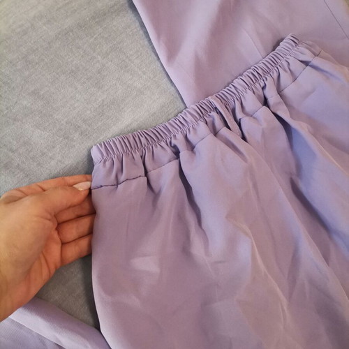 Lilac pants like new, airy high-waisted