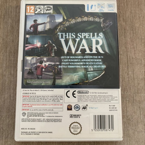 Harry Potter Deathly Hallows Part 1 Nintendo Wii game used, English full