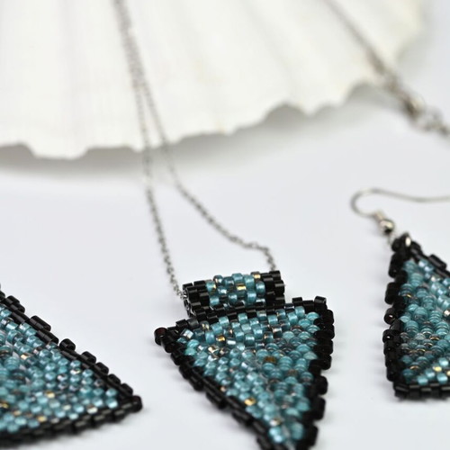 Starry Night set custom made, necklace and earrings