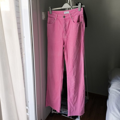 Zara pink wide leg jeans like new, size 38