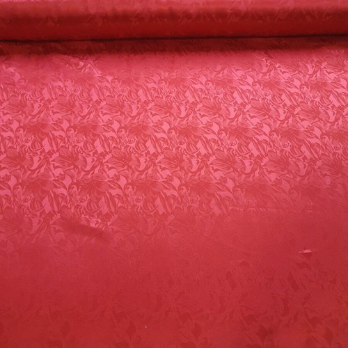 Brocade satin fabric red new