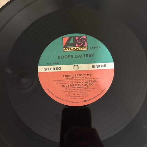 Roger Daltrey vinyl used, rock, 1985 USA edition