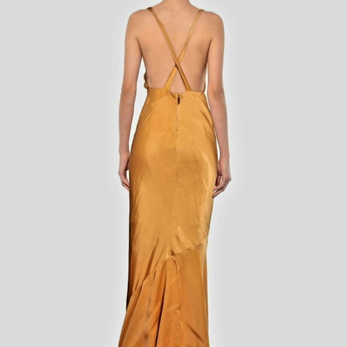 Relish satin dress like new, golden oil color, size S