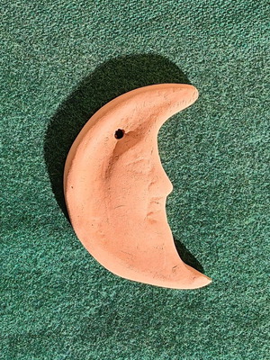 Clay moon decoration new 10x7cm for painting and hanging