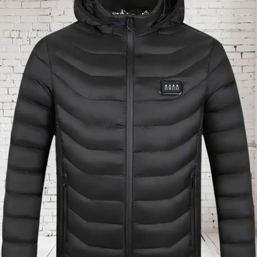 Heated jacket with battery unisex new, black, size L
