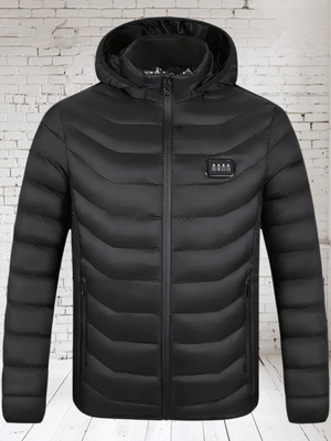 Heated jacket with battery unisex new, black, size L