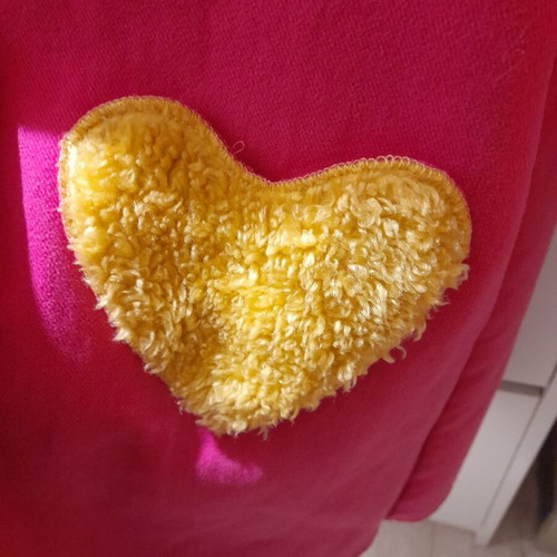 Agatha Ruiz De La Prada girls' coat like new, size 8, fuchsia with mustard