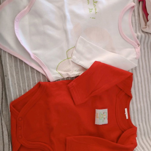 Long-sleeve baby bodysuits used, pack of 21 pieces 56-68 cm