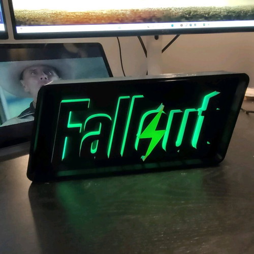 Lightbox Fallout with colorful LED and remote control, new