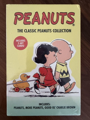 Peanuts Collection new, includes 3 art cards, French