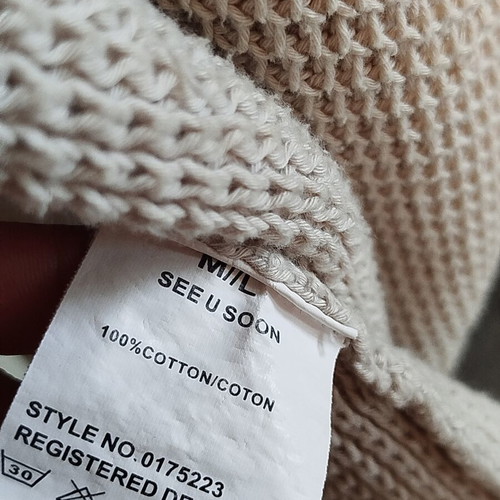 See U Soon knitted cotton cardigan used, beige, medium/large
