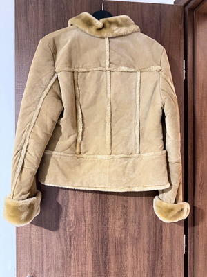 Mouton leather jacket used size M beige