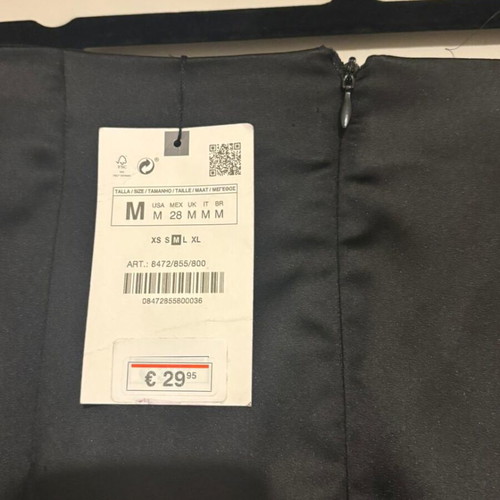 Zara satin skirt new, size M 38 10, black