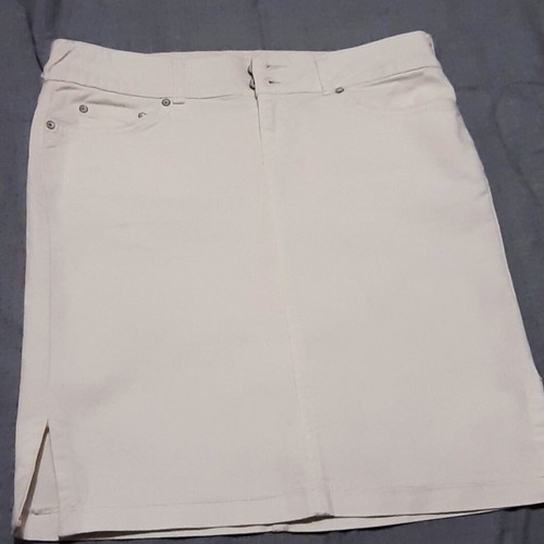 Mango white denim skirt Large 40 stretch like new