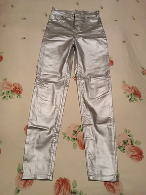 Silver Pull & Bear pants like new, five-pocket, skinny fit