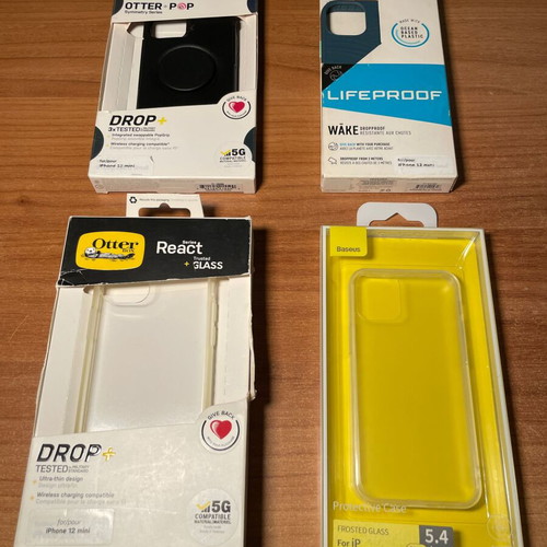 Apple iPhone 12 mini 256GB with 10 cases and battery case