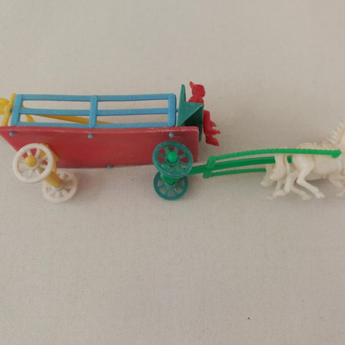 Plastic Horse-Drawn Cart 1960s used with minor wear