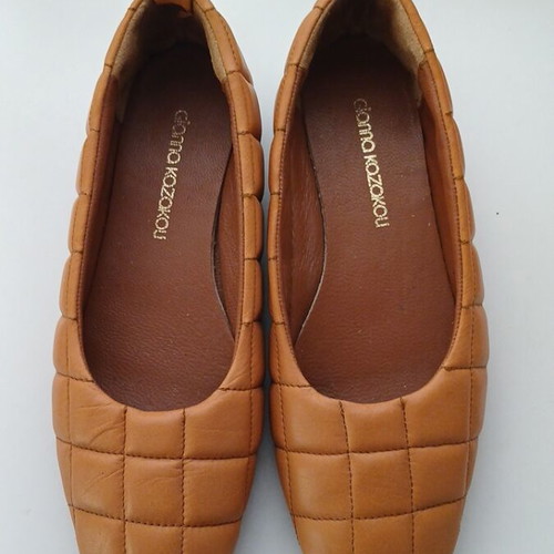 Gianna Kazakou leather ballerinas like new, beige and brown, size 36