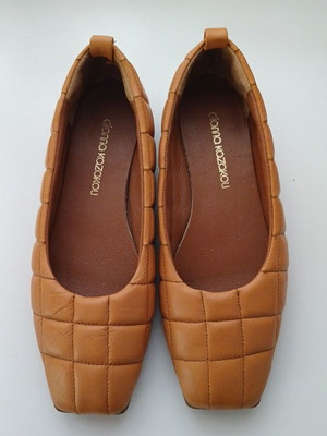 Gianna Kazakou leather ballerinas like new, beige and brown, size 36