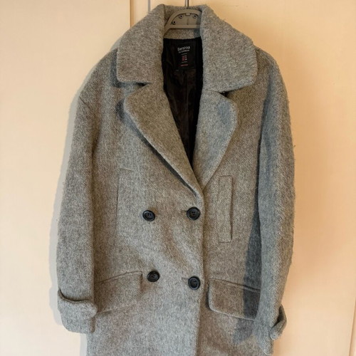 Bershka grey coat like new, size S