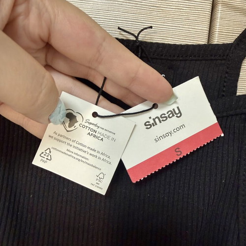 Sinsay Black Cotton Ribbed Tank Crop Top New With Tags