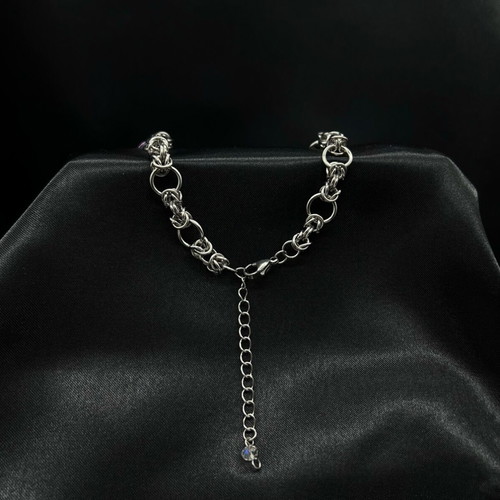 Choker stainless steel with purple glass beads new