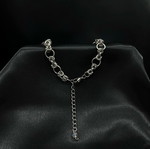 Choker stainless steel with purple glass beads new