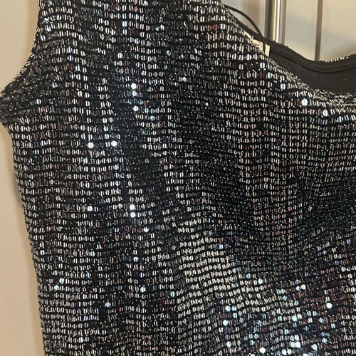 Stradivarius top with rhinestones new, silver, size S