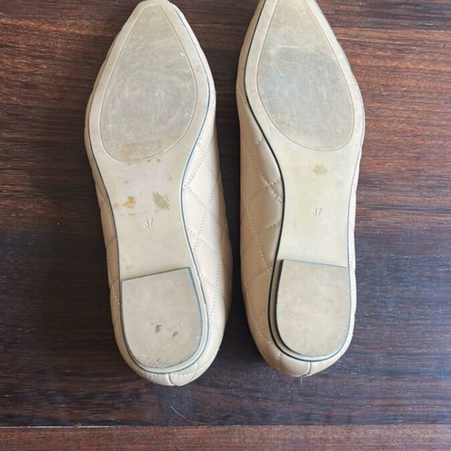 H&M Beige Quilted Ballerinas Size 37 Like New