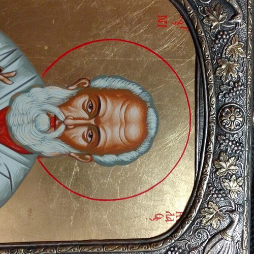 Saint Nicholas icon, authentic Byzantine silver and gold replica