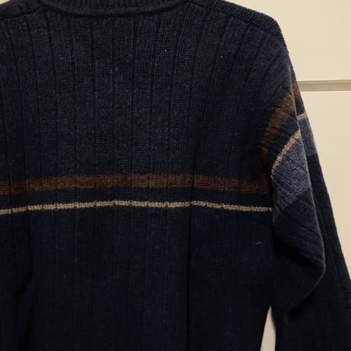 Springfield Vintage 90s V-Neck Sweater, blue and brown