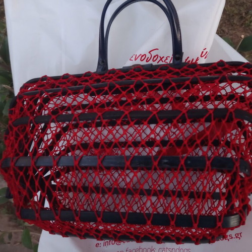 Vintage accordion bag with net used