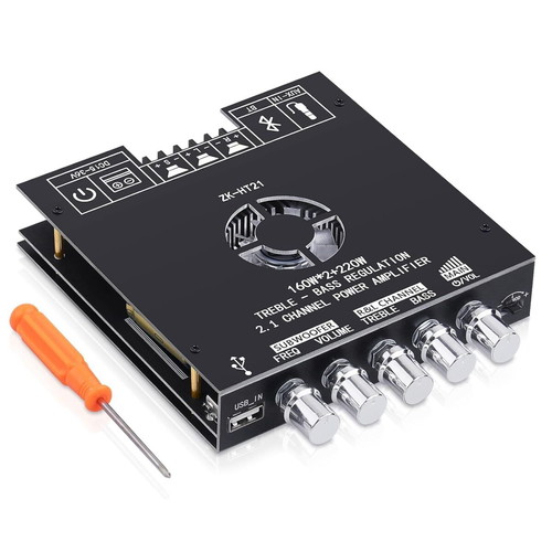 ZK-HT21 Bluetooth 2.1 Channel Audio Amplifier Module 160W×2 + 220W Subwoofer