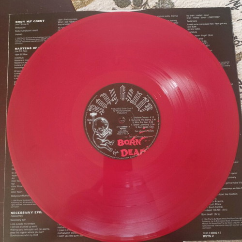 Body Count Born Dead LP like new, limited edition red vinyl