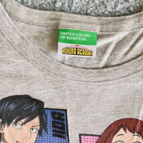 My Hero Academia Benetton long-sleeve shirt for girls 13-14 years like new, gray
