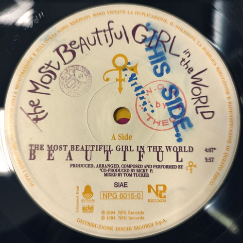 The Artist (Formerly Known As Prince) The Most Beautiful Girl In The World 12'' Vinyl Maxi Single used