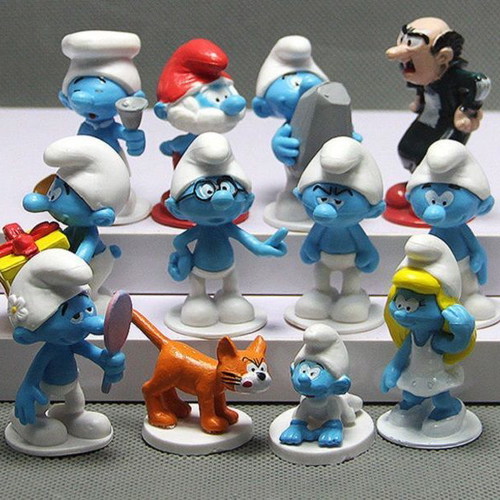 Smurfs collectible figures set like new, PVC material