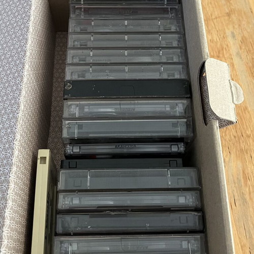 Set of 17 used cassette tapes for reuse