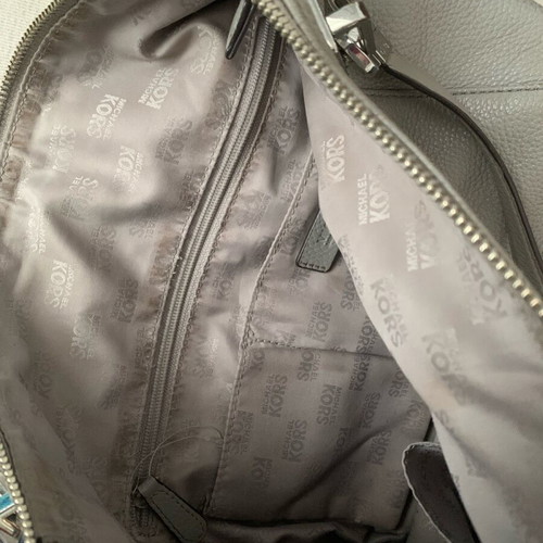Michael Kors gray leather bag like new
