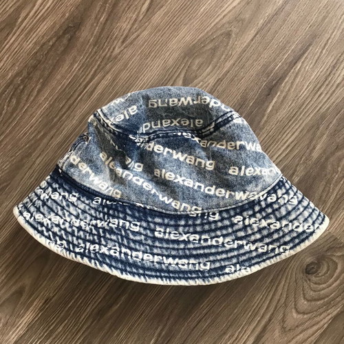Alexander Wang denim bucket hat new, one size, white and blue