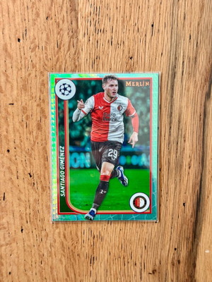 Santiago Gimenez 2023-24 Topps Merlin UEFA Aqua Refractor #57 Feyenoord new