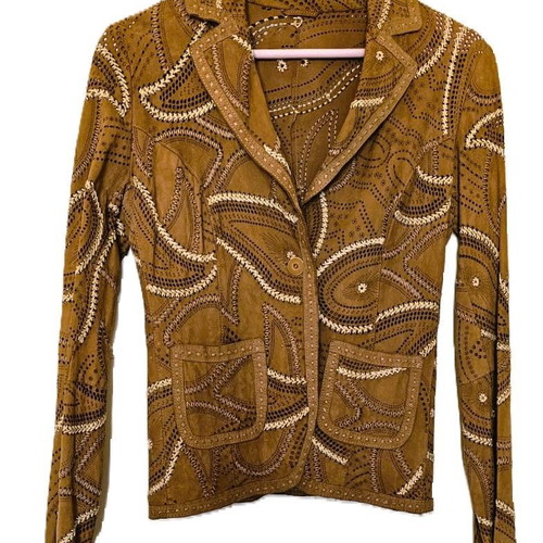 GIMO’S Lacy Suede Leather Jacket Tabac like new