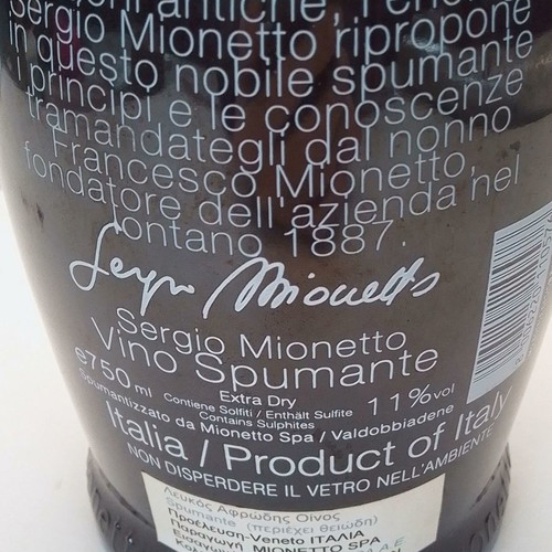Mionetto Spumante MO Sergio sparkling wine new, sealed bottle