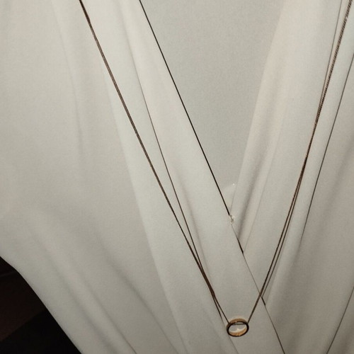 Lynne blouse like new, nude draped design with detachable chain